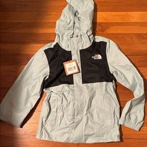 Available The North Face Sky Blue and Black Hooded Jacket NWT